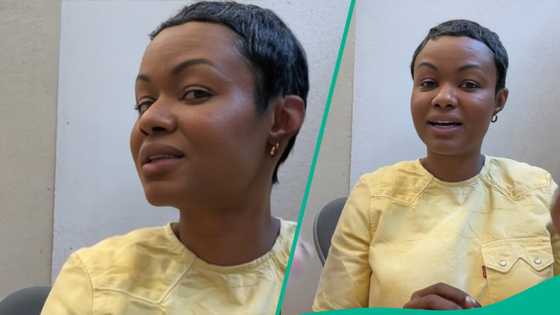 Employee's entrance into Boss's office leaves manager confused, her funny expression recorded