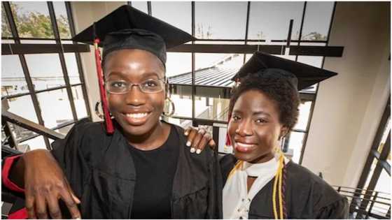 Cute photo as ex-Chibok schoolgirls who escaped from captivity bag masters degrees in top US university