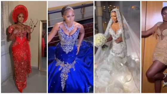 From introduction to afterparty: Bride dazzles in 9 looks for her wedding ceremony