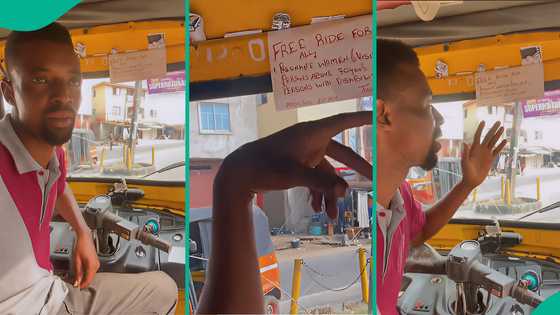 Video: Uyo keke driver goes viral for making his tricycle free for 3 kinds of people, many react