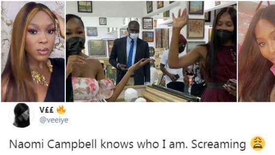 Naomi Campbell knows who I am: BBNaija star Vee reacts in excitement after meeting lookalike supermodel