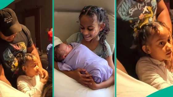 Young girl witnesses her mother giving birth at the hospital, capturing the miracle of life