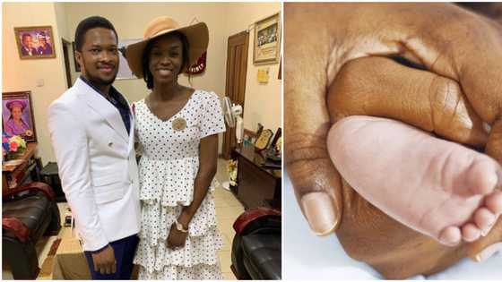 Jubilation as Mike Bamiloye's daughter, Darasimi, welcomes first child with hubby, teases followers with photo