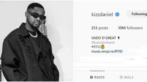 “The guy na biggest”: Singer Kizz Daniel finally hits 10 million followers on Instagram, fans celebrate