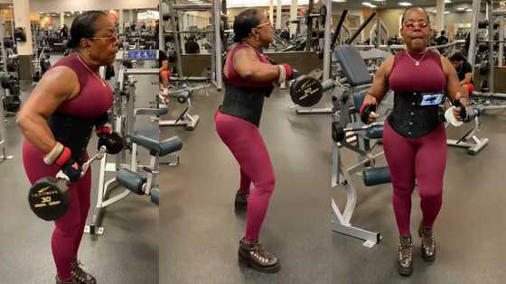 "I want to look like her": Old woman with big muscles and flat tummy storms the gym, lifts heavy weights