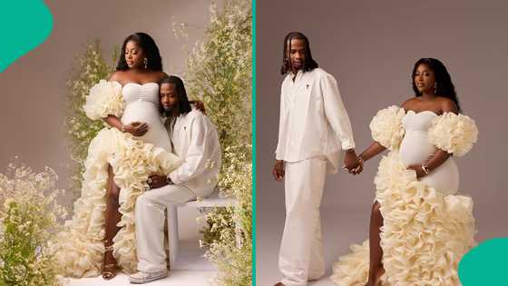 Tiwa Savage, Peller, others celebrate as Yhemo Lee & beautiful wife Thayour welcome first child