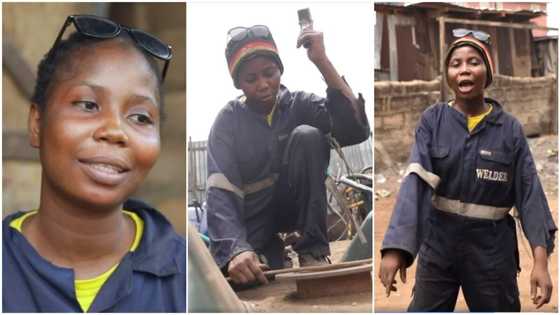 They said no man will marry me - Nigerian lady who works as a welder speaks in video, people praise her