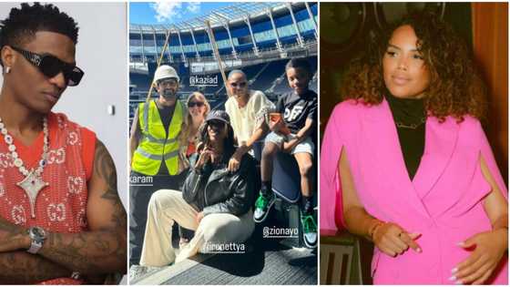 Wizkid's Jada P inspects stadium singer will be performing at in London, video sparks reactions: "Our momcy"
