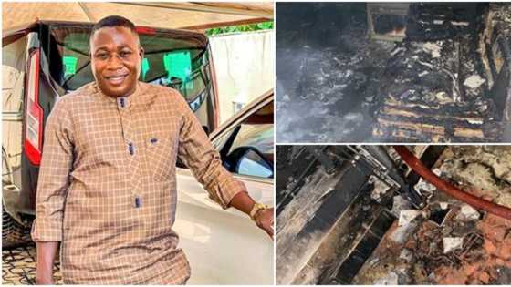 Sunday Igboho reacts to fire incident, reveals those who reportedly attacked his house (photos)