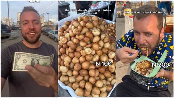 Oyinbo man converts dollar to naira, gets rice, beans, enjoys himself in Nigeria: "life is cheaper"