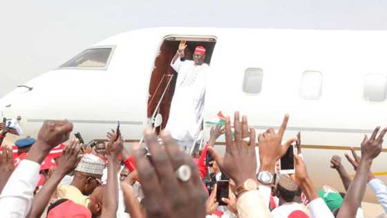 Kamfen: Atiku da tawagar sa sun dira a jihar Kano cikin shigar Kwankwasiyya, hotuna
