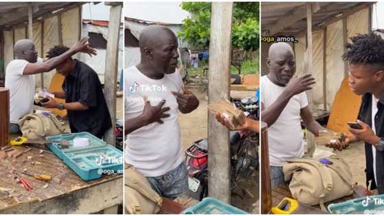 "This made me cry": Young man gathers his earnings, gives it to his childhood carpenter in cute video