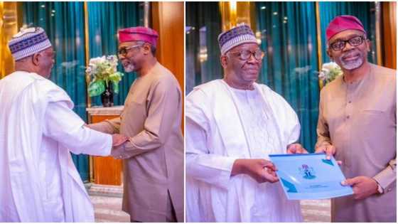 Photos emerge as Buhari’s chief of staff, Gambari, hands over to Femi Gbajabiamila