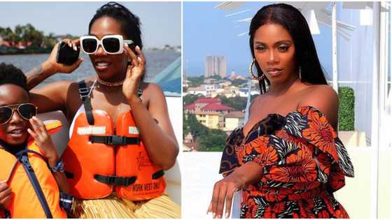 Strict parent: Tiwa Savage quickly corrects son Jamil in video as he answers "yes" without adding mummy