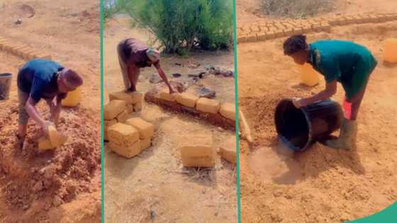 "Stop buying cement": Man displays alternative way of building house without cement, video emerges