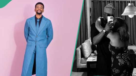 Olumide Oworu gets fans blushing as he hails his girlfriend on her birthday: "You too dey hide her"