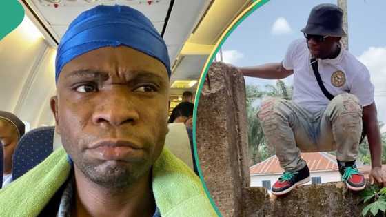 Speed Darlington urinates on 'juju' as he returns to his village house after 24 years: "E get mind"