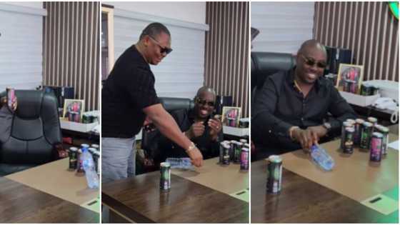 "Can't be standing in front of billionaire": Obi Cubana joins flip challenge, bottle repeatedly falls flat