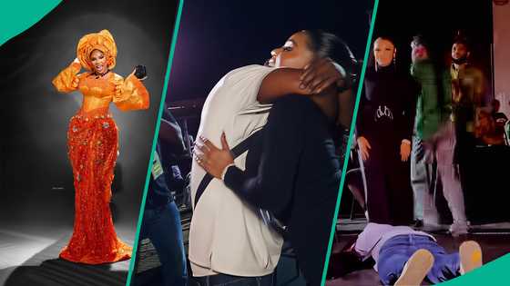 Moment overzealous fan grabbed Iyabo Ojo at Juma's concert elicits talks: "Hope he's smelling nice"