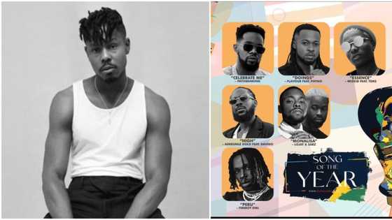 2022 Headies: Ladipoe reacts as Wizkid, Fireboy, others nominated ahead of him in song of the year category