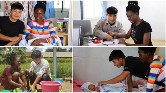 Cute photos as lady falls in love with Chinese man that came to fix a power plant in her area, marries him