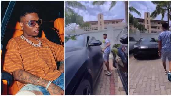 "Davido has them all": Wizkid gives fans sneak peek of his garage, Bentley, Rolls Royce, other cool cars spotted