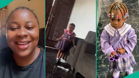 Mum sends little daughter to school not knowing they've closed for term, funny video trends