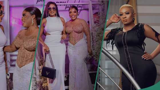 May Edochie attends Empress Njamah's all-white birthday dinner, her outfit leaves tongue wagging