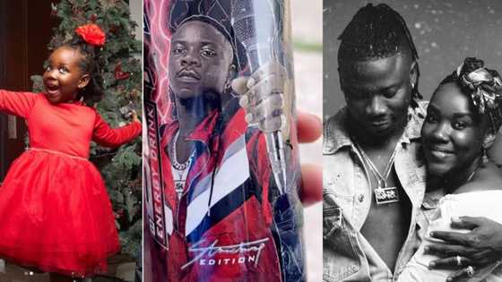 He's a cute guy: Ghanaian singer Stonebwoy's daughter gushes over him as she sees his photo on drink can