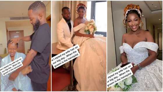 "Please marry me too": Male hairstylist makes his wife's hair on morning of their wedding, video goes viral
