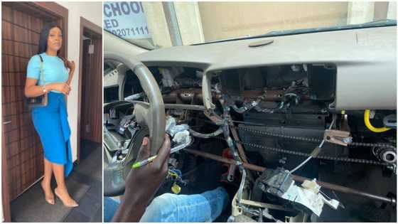 Lady shares photos of rickety car driving school taught her with, stirs heated reactions