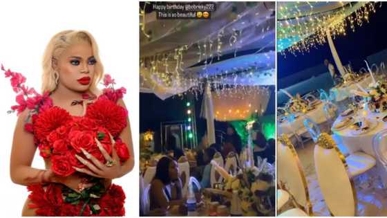 “He don fight everybody”: Fans react as video of Bobrisky’s almost empty birthday party venue goes viral