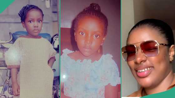 Lady shares two childhood photos showing how her face has remained the same for years