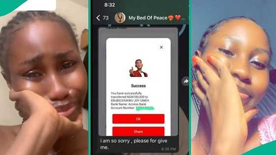 Lady in relationship with UK-based man for 2 years breaks into tears, chat surfaces