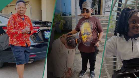 Actress Adakirikiri kneels as Chinedu Ikedieze 'Aki' prays for her in adorable video