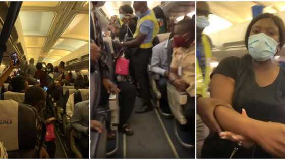 Lady causes chaos on flight over not wanting her expensive handbag put on the floor or overhead (video)