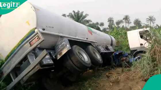 Breaking: Heavy tears as fuel tanker rams into tricycle, crushes school children to death