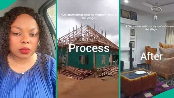 Nigerian woman transforms her mother's house in village, video shows magnificent new look