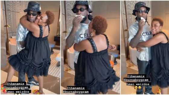 “Who dey there with me?” Burna Boy’s mother brags as she gives singer tight embrace in emotional video