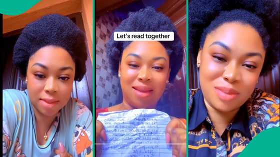 Lady unveils content of letter written to her by young boy, what he said draws reactions
