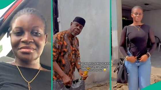 Nigerian lady shares how her father reacts whenever she tries to step out, funny video trends