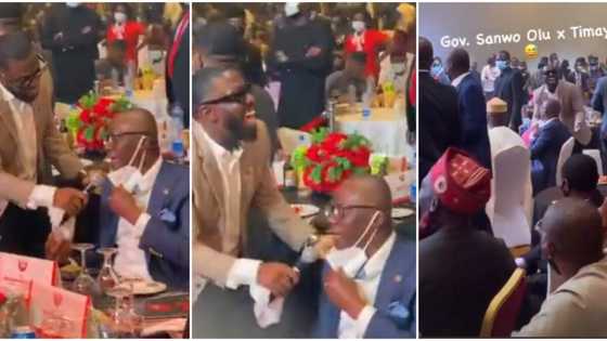 Sanwo-Olu cracks guests up as he sings with Timaya at event, says 'I don't want to die o'