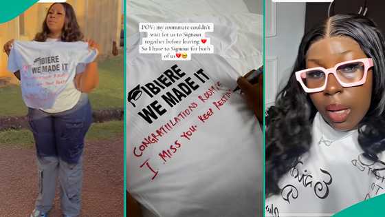 Lady buys sign-out shirt for her roommate who died before they graduated, shares touching video