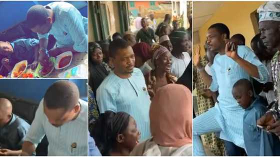 Merriment as Shina Peller is given warm welcome by his constituents, politician eats amala and ewedu with them