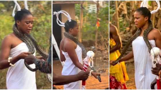 Teenage Actress Mercy Kenneth Carries Live Serpent Around Her Neck in New Movie, Video Stirs Reactions