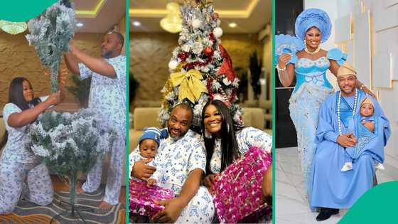 Actress Chizzy Alichi and husband set up first Christmas tree as parents, video warms hearts