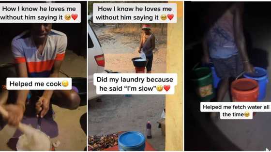 "This is beautiful": Man visits girlfriend in the village, fetches water for her at night & washes her clothes
