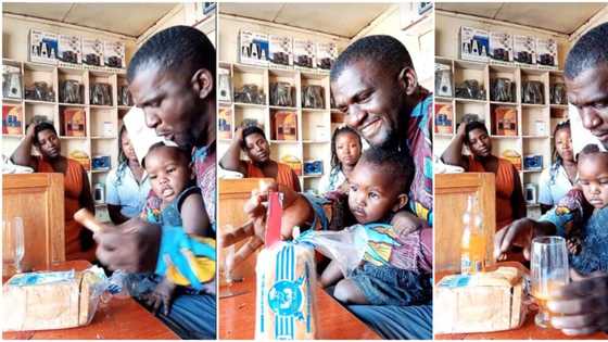 Dad who couldn't afford cake uses sliced bride for daughter's birthday, lights candle on it in viral video