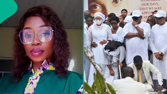 Alexx Ekubo's funeral: Lady points out behaviour of a particular woman around actor's wife