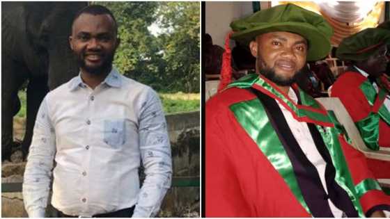 "I pursued my dreams": Nigerian man who was an apprentice at Alaba market bags PhD, his photos go viral